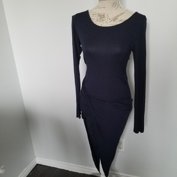 Tobi Asymmetric Navy Dress - Picture 2 of 6